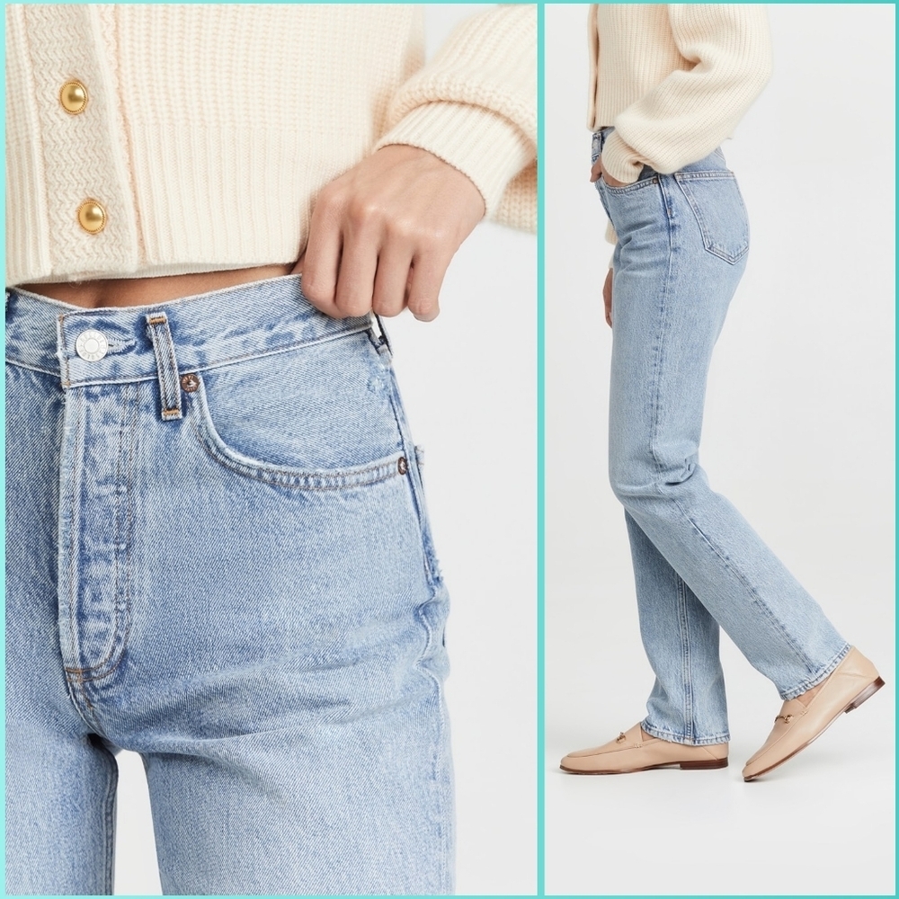 AGOLDE Mid Rise Vintage Straight Lana Jeans in Fiction - Picture 3 of 12